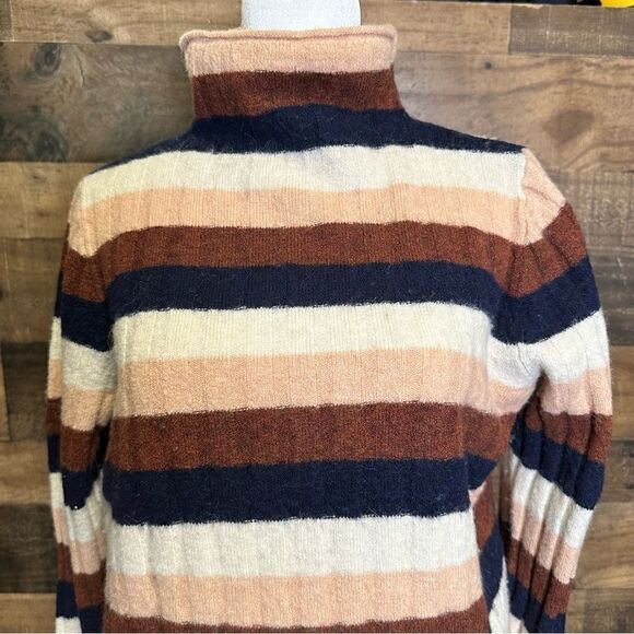Madewell multicolored striped mock neck wool blend sweater - Picture 2 of 7